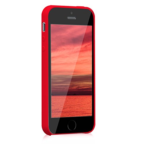 kwmobile Funda Compatible con Apple iPhone SE (1.Gen 2016) / 5 / 5S - Carcasa de TPU para móvil - Cover Trasero en Rojo Mate