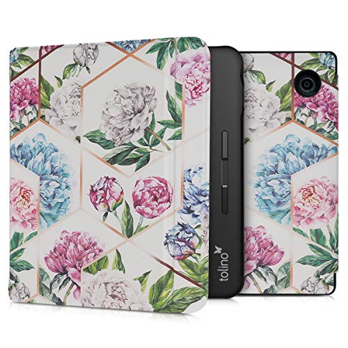 kwmobile Funda Compatible con Tolino Vision 5 - para eReader - Flores y Formas geométricas