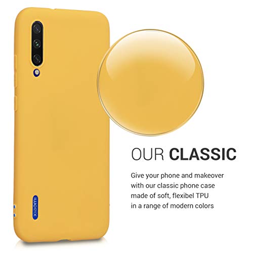 kwmobile Funda Compatible con Xiaomi Mi A3 / CC9e - Carcasa de TPU Silicona - Protector Trasero en Amarillo Miel