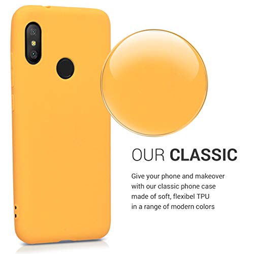 kwmobile Funda Compatible con Xiaomi Redmi 6 Pro/Mi A2 Lite - Carcasa de TPU Silicona - Protector Trasero en Amarillo Miel