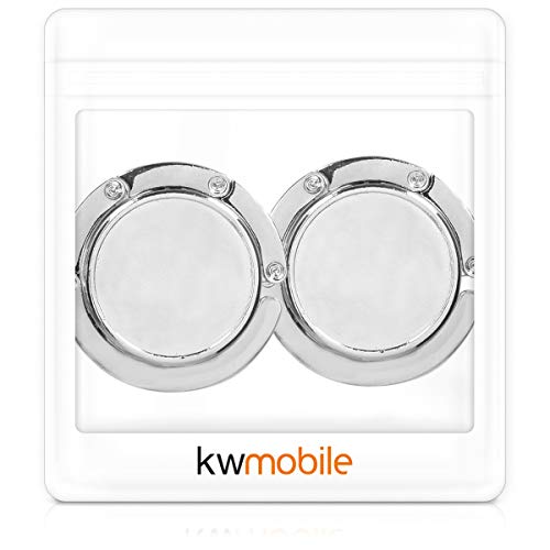 kwmobile Ganchos de Bolso para Mesa - Set de 2 colgadores portátiles con Gancho - Soporte de Mesa para Bolso Abrigo Paraguas - En Negro