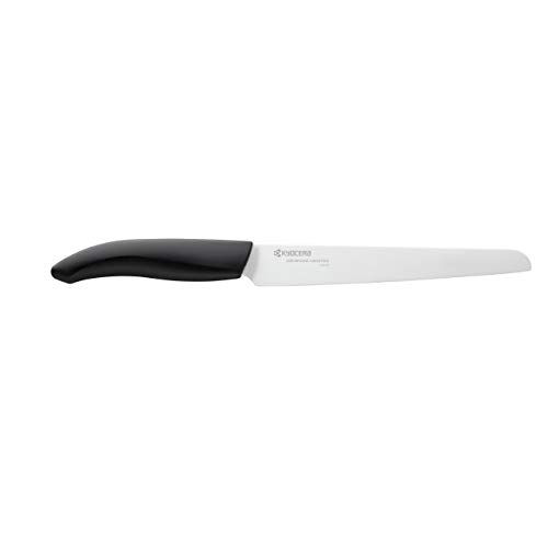 KYOCERA FK-181 WH-BK EU, Pan, 18 cm, Cuchilla de cerámica de Zirconia Afilada, microdentada filetear, Negro, Centimeters