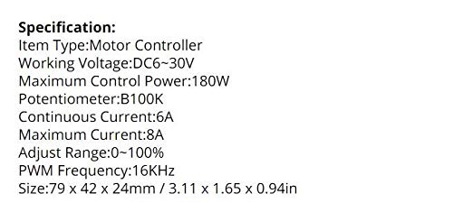 L-Yune,bolt Display 1pc DC PWM Controller Motor de Ajuste de regulador con LED 6-30V 6A 8A Motor Regulador