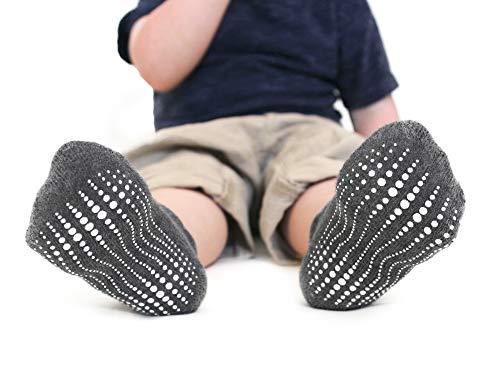 LA Active Tobillera Calcetines Antideslizantes - 6 Pares - para Bebé Niños Niñas Infantil Recién Nacido (Niños, 12-36 Meses)