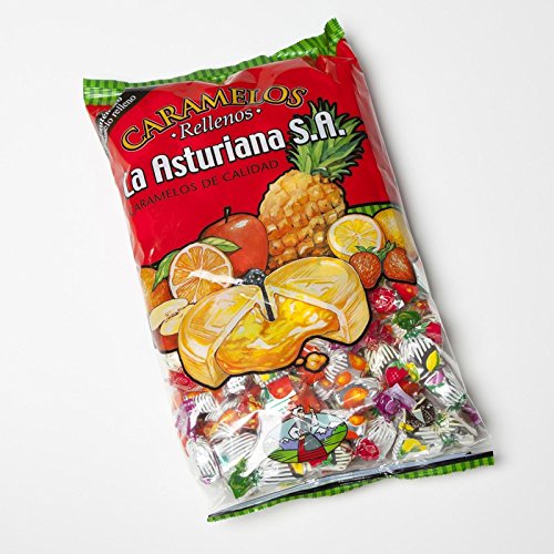 La Asturiana. Caramelos de diferentes sabores rellenos de dulce de frutas.