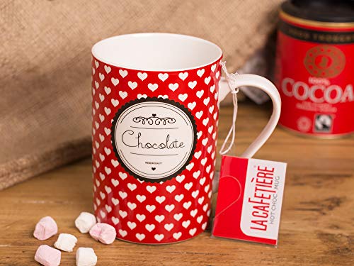 La Cafetière Hearts - Taza de chocolate caliente, 350 ml