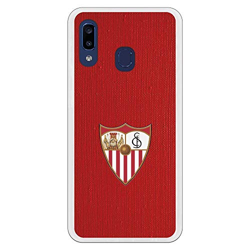 LA CASA DE LAS CARCASAS Funda Oficial Sevilla Escudo Color Fondo Rojo para Samsung Galaxy A20e