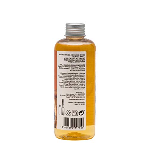 LA CASA DE LOS AROMAS Mikado Reposicion 250 Ml Sin Varillas (Canela Naranja, 3)