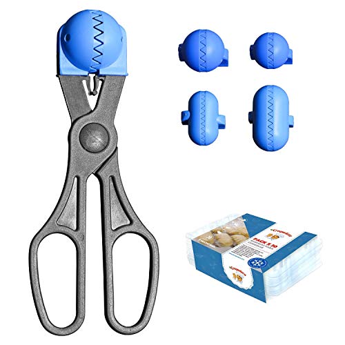 La Croquetera Pack- Utensilio Multiusos Color Azul - 4 moldes Intercambiables para masas + Pack 20 Bandejas conservación - 100% español : Patentado y Fabricado en España