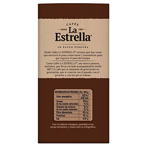 La Estrella Café Molido de tueste naturaly torrefacto - Paquete de 8 x de 250 g - Total: 2 kg