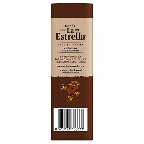 La Estrella Café Molido de tueste naturaly torrefacto - Paquete de 8 x de 250 g - Total: 2 kg