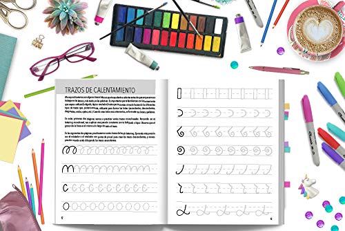 La guía para principiantes de caligrafía moderna y lettering a mano para niños: Un divertido cuaderno de actividades con técnicas paso a paso, ... con los que los más pequeños aprenderán