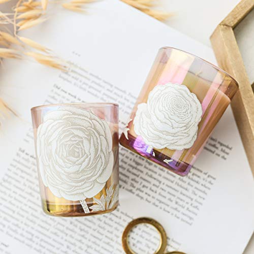 La Jolíe Muse Juego de 4 Velas aromatizadas de Regalos, Cera de Soja Natural, colección de Velas para festejar Las Cuatro Estaciones, Vidrio de ópalo, 20 Horas Cada una  