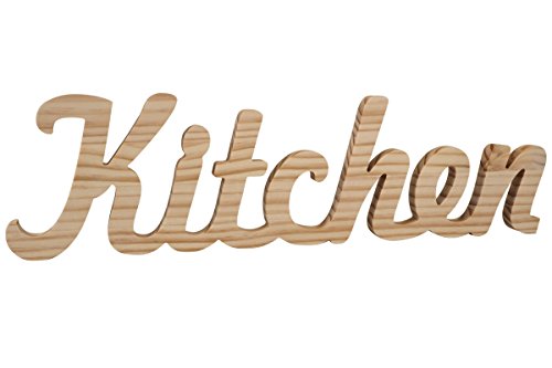 La Lluna Palabra Kitchen de Madera de Pino. Texto de Madera para Decorar tu Cocina y señalizar con tu Toque Original si Las personalizas.