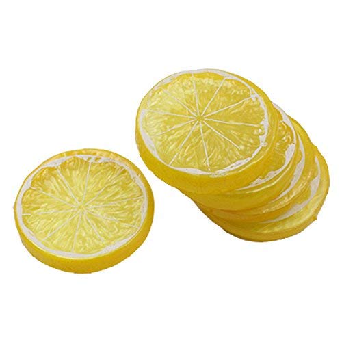 La Rebanada Falsa del limón 30pcs adorna la decoración Artificial de la casa de la Comida del Faux (Rojo Verde Amarillo, Cada Color 10pcs)