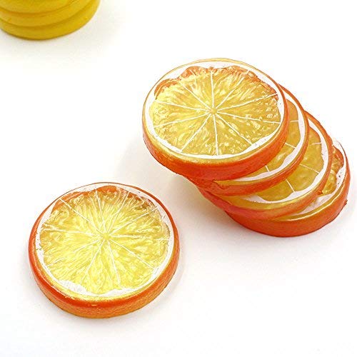 La Rebanada Falsa del limón 30pcs adorna la decoración Artificial de la casa de la Comida del Faux (Rojo Verde Amarillo, Cada Color 10pcs)