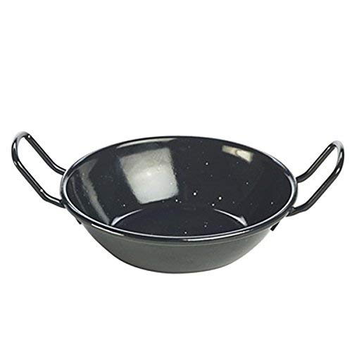 La Valenciana 14 cm Acero esmaltado sartén con 2 Asas, Negro