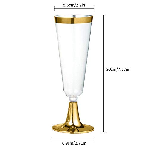 lā vestmon Desechables Copas de champán Copas de Vino, Transparente Desechables Vasos de Copas de champán Copas de Vino para Navidad Celebración, Halloween, Bodas, Festiva, Fiesta, 6 Unidades