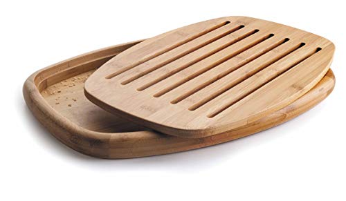 Lacor - 60491 - Tabla De Cortar Para Pan Oval Bambu 40x27x3 cm