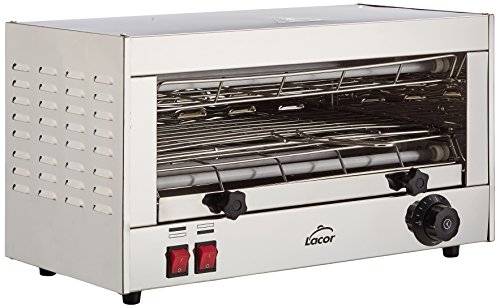 Lacor 69172 Tostador Eléctrico Horizontal Parrilla Simple, Gris, 2400 W