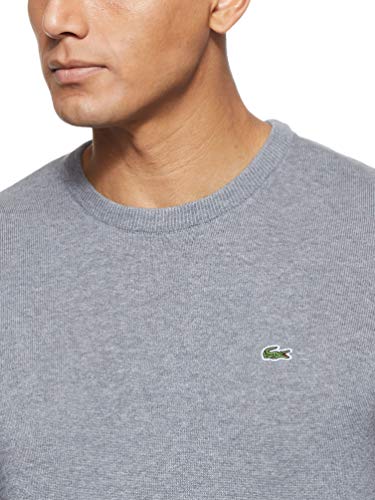 Lacoste Ah3467 suéter, Gris (Galaxite Chiné/Farine-Pie Blanc A83), Medium (Talla del Fabricante: 4) para Hombre