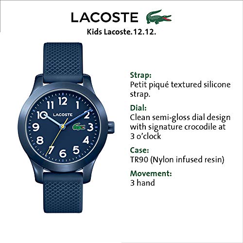 Lacoste Reloj Análogo clásico para Niños de Cuarzo con Correa en Silicona 2030002