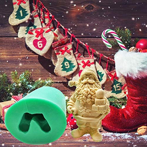 laiyin Molde de Silicona de Resina, Molde de Resina de Navidad Santa, Molde de Silicona 3D de Santa Claus, Molde de Resina epoxi Reutilizable para Manualidades de estatuillas de Bricolaje