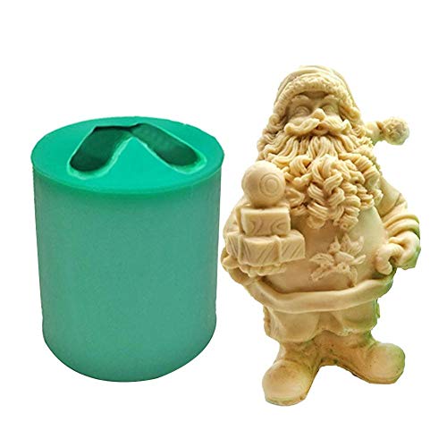 laiyin Molde de Silicona de Resina, Molde de Resina de Navidad Santa, Molde de Silicona 3D de Santa Claus, Molde de Resina epoxi Reutilizable para Manualidades de estatuillas de Bricolaje