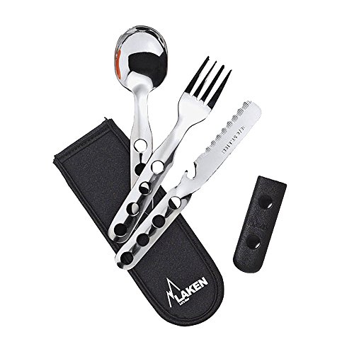 Laken 1410FN, Set de Cubiertos de Acero Inoxidable con Funda de Neopreno