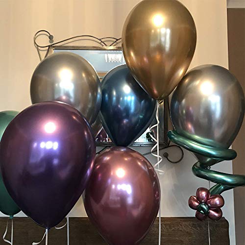 LAKIND Globos metálicos brillantes para cumpleaños, bodas, baby shower y decoraciones navideñas Paquete de 50