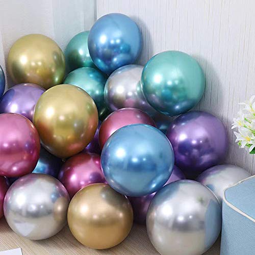 LAKIND Globos metálicos brillantes para cumpleaños, bodas, baby shower y decoraciones navideñas Paquete de 50