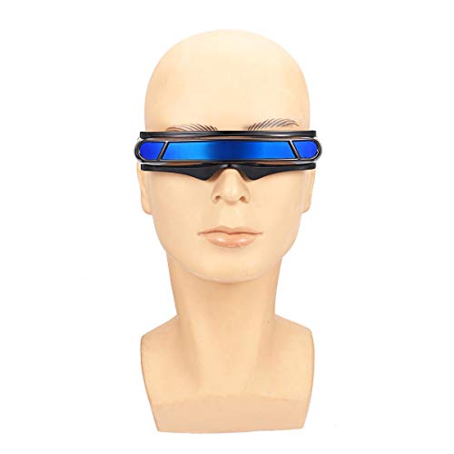 LALABIT Gafas de Sol Anti-UV Gafas de Sol de Espejo Reduzca la Lente Wrap Wrap Visera Robot Traje Gafas Gafas de Sol Gafas de Sol polarizadas (Color : Blue, Size : One Size)