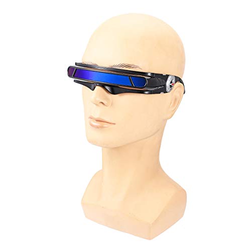 LALABIT Gafas de Sol Anti-UV Gafas de Sol de Espejo Reduzca la Lente Wrap Wrap Visera Robot Traje Gafas Gafas de Sol Gafas de Sol polarizadas (Color : Blue, Size : One Size)