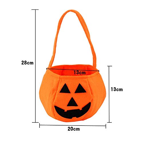 LALLing 4 Piezas de Calabaza en Forma de Truco o Bolsa de Halloween Bolsa de Dulces para niños Caja de Dulces de Tela no Tejida para Suministros de Halloween Disfraces de Fiesta