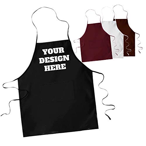 LaMAGLIERIA Delantal de Cocina Personalizado con Foto y Texto - Delantal para Chef y para Barbacoa, Negro