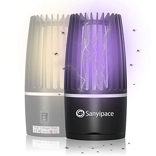 Lampara Antimosquitos, Mata Mosquitos Eléctrico USB Repelente de Mosquitos No Tóxico Trampa para Insectos Asesino de Moscas para Camping Pesca Jardín Luz de Noche para Dormitorio Salón Cocina