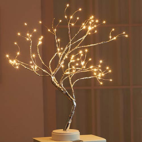 Lámpara de alambre de cobre, LED con forma de árbol ajustable estilo bonsái, luz nocturna de 36 LED/108 ledes, perfecta para decoración del hogar en el escritorio o la mesa Tamaño libre 108 Leds