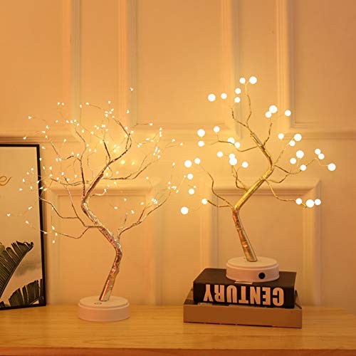 Lámpara de alambre de cobre, LED con forma de árbol ajustable estilo bonsái, luz nocturna de 36 LED/108 ledes, perfecta para decoración del hogar en el escritorio o la mesa Tamaño libre 108 Leds