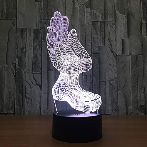 Lámpara de Modelo de Mano y pie Que Cambia de Color lámpara de Mesa de ilusión acrílica de luz Nocturna para decoración del hogar Barco de Goteo