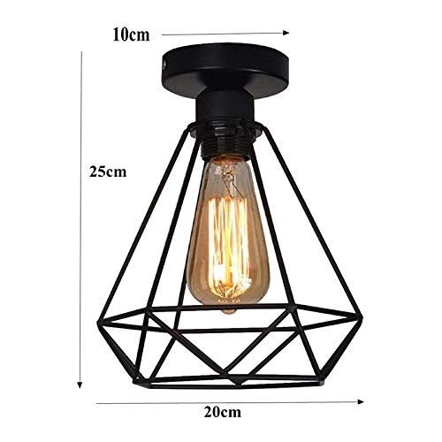 Lampara del Techo Vintage Hierro, Retro Colgante de Techo Industrial Luz, Lámpara de techo Vintage Industrial, E27 Iluminación Dormitorio Cocina Sala de estar Loft Comedor Baño Pasillo Porche