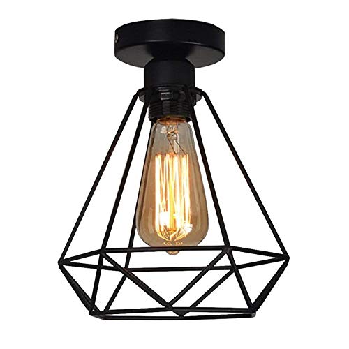 Lampara del Techo Vintage Hierro, Retro Colgante de Techo Industrial Luz, Lámpara de techo Vintage Industrial, E27 Iluminación Dormitorio Cocina Sala de estar Loft Comedor Baño Pasillo Porche