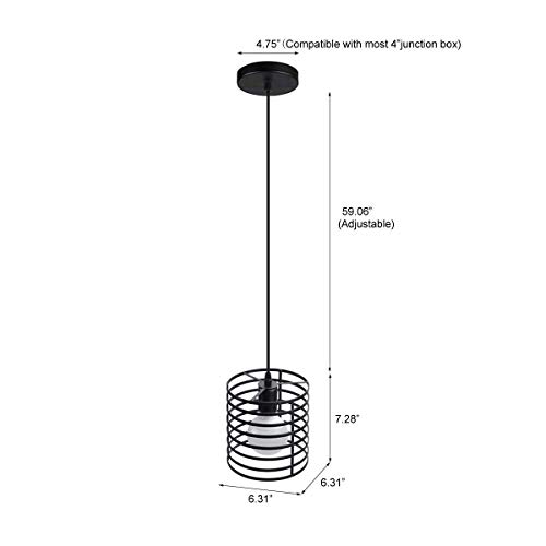 Lámparas Colgantes Industriales Modernos de la Vendimia Iron Art Metal Jaula Loft Lámpara Colgante,Montaje Retro a de Pantalla Lámparas,4.92ft Alambre Ajustable Para la Cocina,Sala de Estar