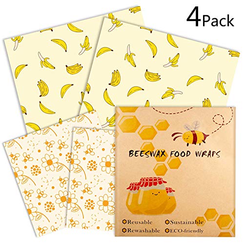 LAMTWEK Wraps | Envoltorios de Cera de Abeja | 2 Tamaños: Mediano y Grande | Classical | Reutilizable | Eco Friendly | Zero Waste | Almacenador de alimentos para Quesos,Frutas,Vegetales