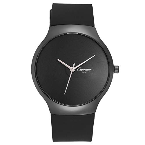 Lancardo Reloj de Cuarzo para Mujer Hombre Unisex Reloj de Correa de Cuero Pu Dial Negro de Concepto sin Escala de Tiras sin Números Esfera Hilo Redondo 3 ATM Impermeable Movimiento Importado de Japón