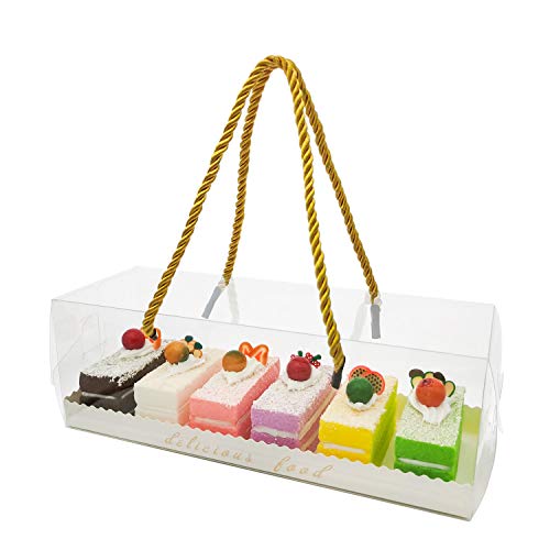 LANSCOERY Caja de panadería Cajas de Regalo Caja de Pastel Caja de Regalo con cartón para Galletas de pastelería (Style2,10Pack, 22.5 * 7.8 * 7.8cm)