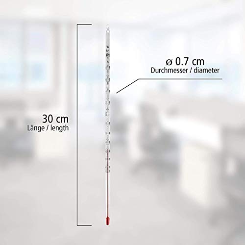 Lantelme Termómetro de vidrio de laboratorio -30 a 200 °C 30cm para la industria y el comercio Termómetro de laboratorio análogo para el bricolaje 4401