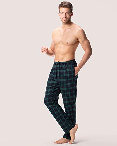 LAPASA PerfectSleep - Pijama de 100% Algodón Franela con Estampado Escocés para Hombre M39