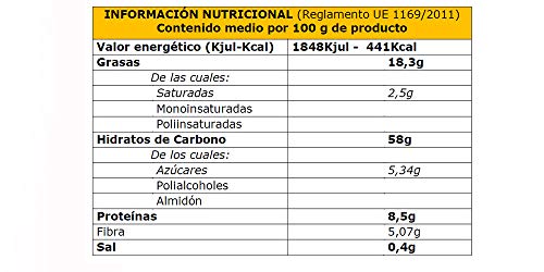 LAPASION - Galleta Rizada integral con edulcorante, caja 2kg