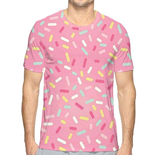 Las Camisetas Impresas 3D, Modelo Abstracto del buñuelo Colorido asperjan el Tema Sabroso Dulce de la panadería de la Comida