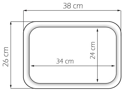 Lashuma - Bandeja de melamina grande, con estampado, diseño de expreso, bandeja de bebidas rectangular 38 x 26 cm